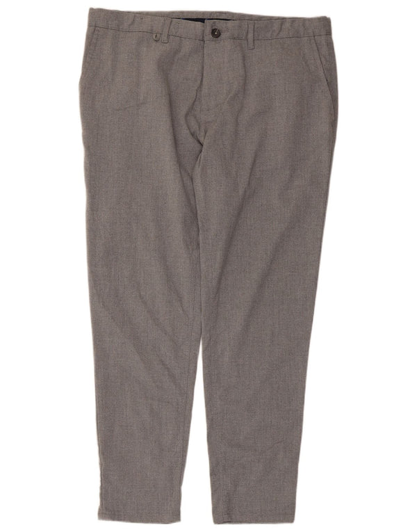 Zara Herre Slim Chino Bukser EU 48 XL W38 L28 Grå Polyester