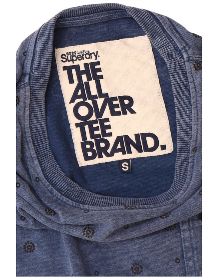Superdry T-shirt top til mænd, lille blå plettet bomuld