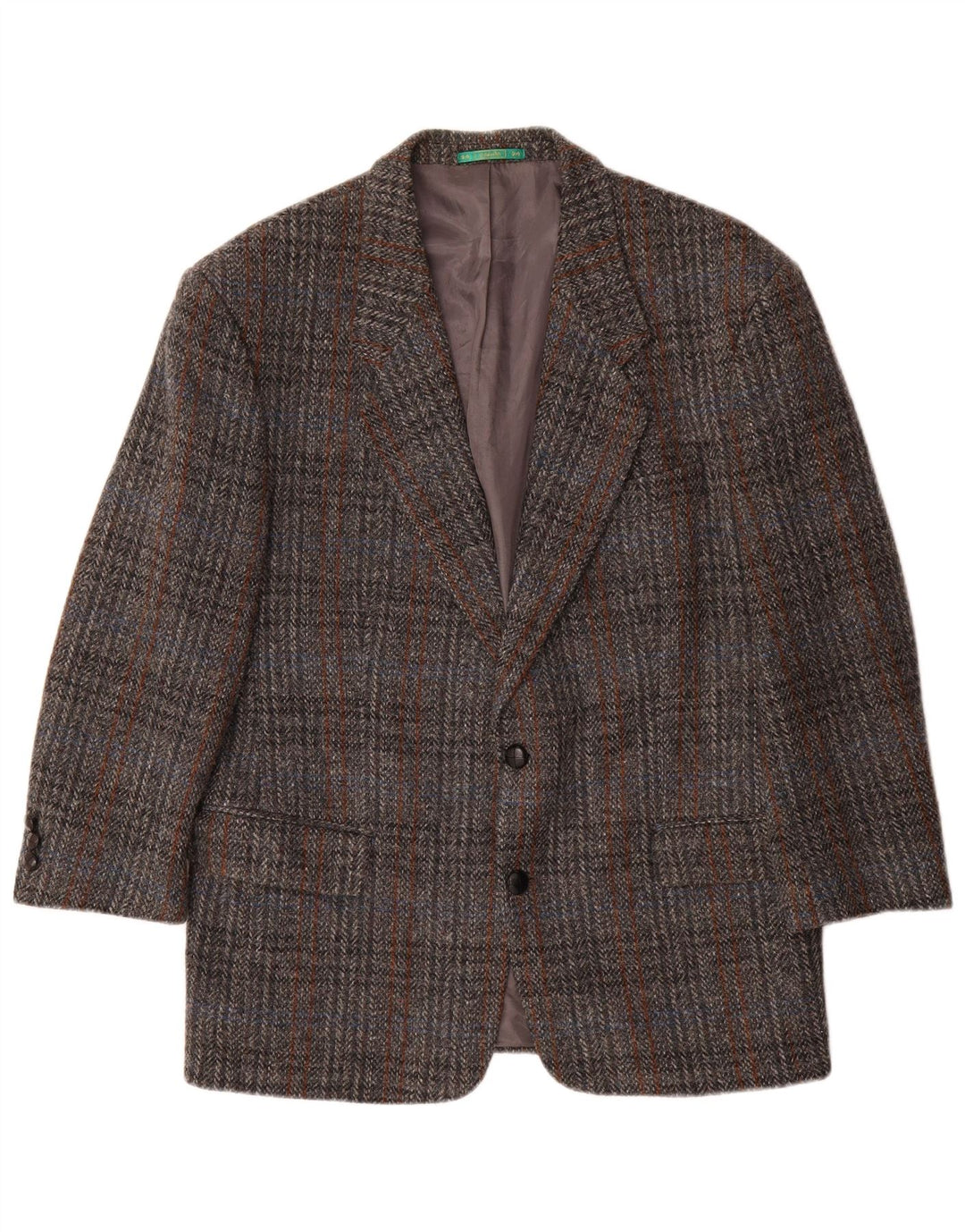 CANDA Mens 2 Button Blazer Jacket UK 42 XL Grey Check Virgin Wool
