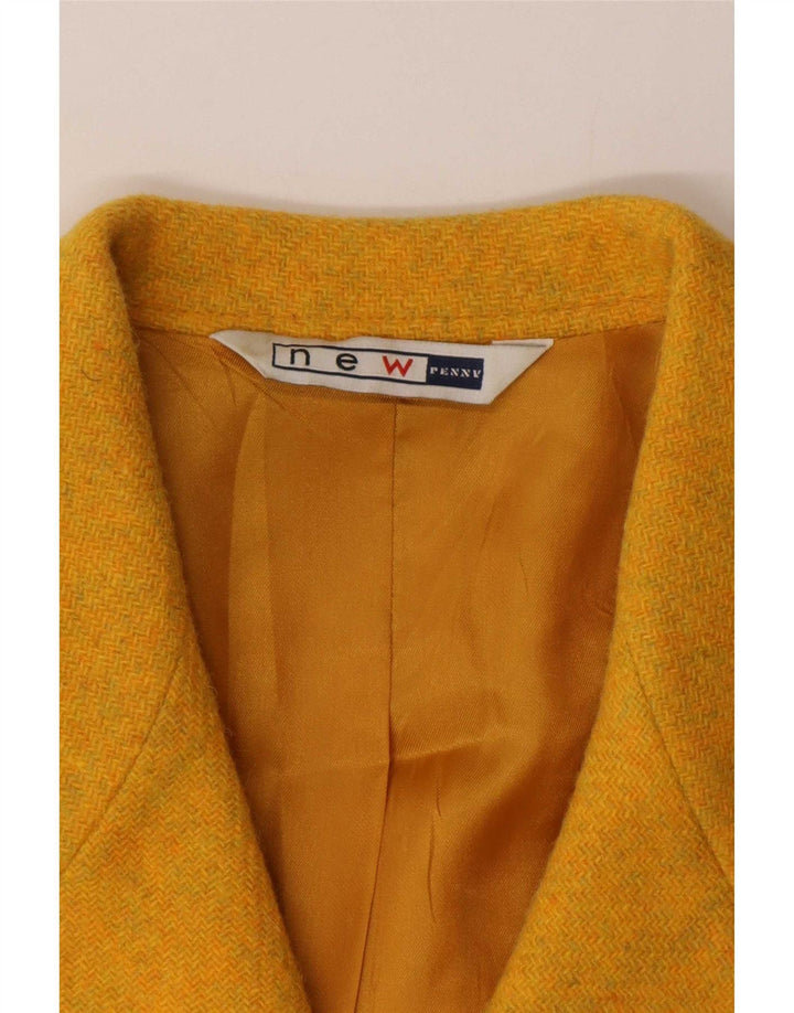 Ny Penny Dame 4-knaps blazerjakke IT 42 Medium Yellow Wool