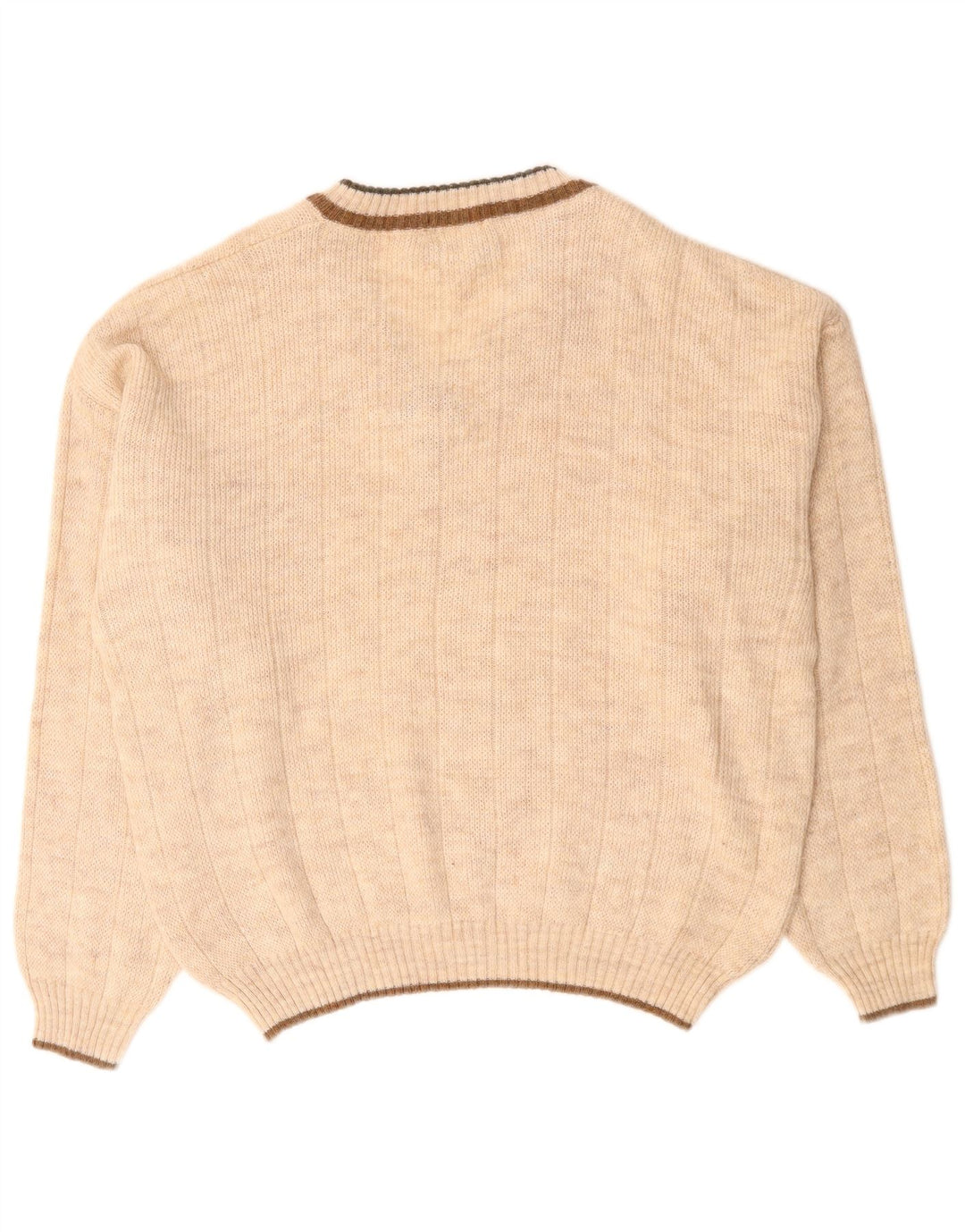 BRESCI Herre V-hals sweater XL Beige Akryl