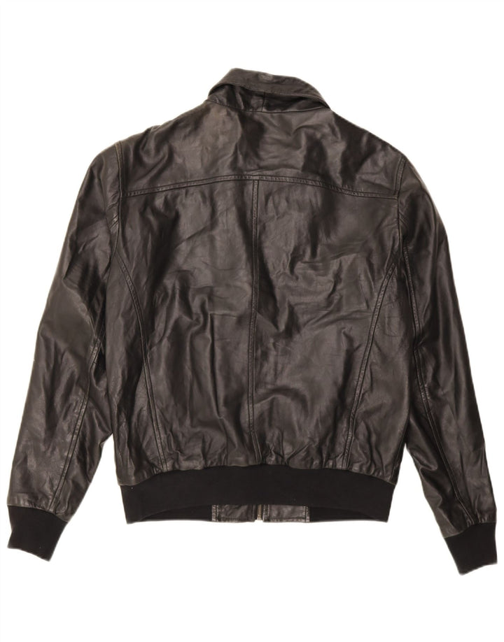 Vintage Herre Læderjakke UK 38 Medium Sort Læder