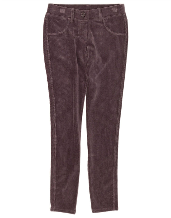 BENETTON Piger Skinny Corduroy Bukser 10-11 år XL W25 L26 Lilla