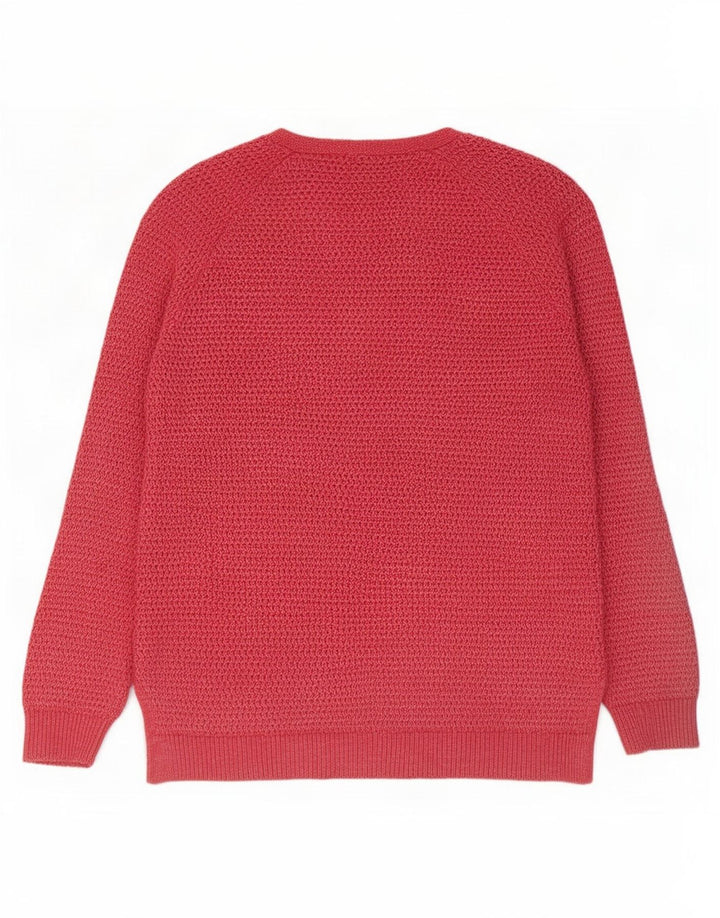 Fat Face Dame Oversized Open Cardigan Sweater UK 12 Medium Red Viscose