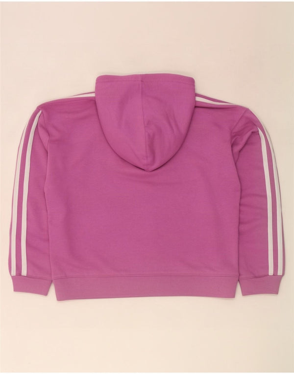 Adidas Womens Oversized Hoodie Jumper UK 12/14 Medium Pink Cotton