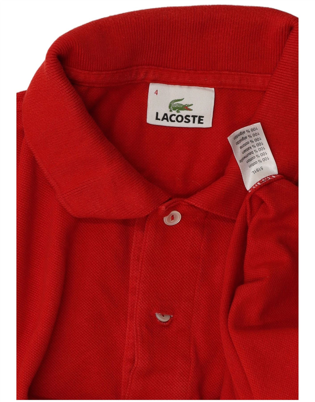 Lacoste herre poloshirt størrelse 4 Medium rød bomuld