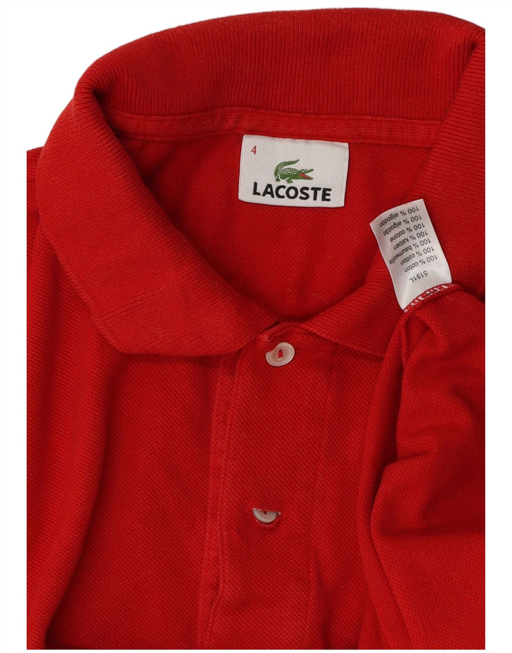 Lacoste herre poloshirt størrelse 4 Medium rød bomuld