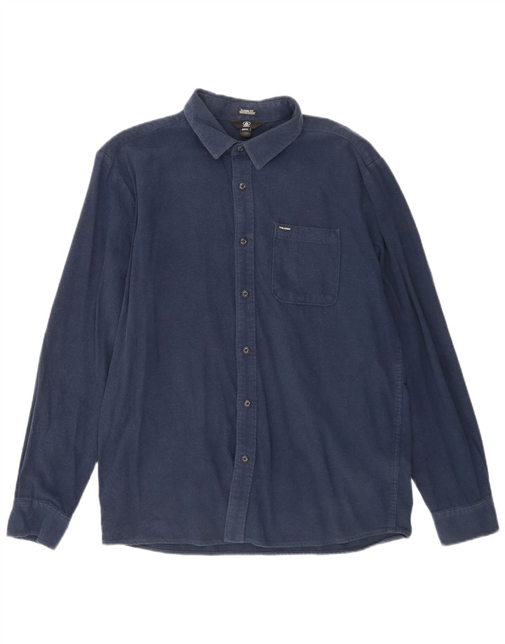 Volcom Herre Classic Fit skjorte XL marineblå bomuld