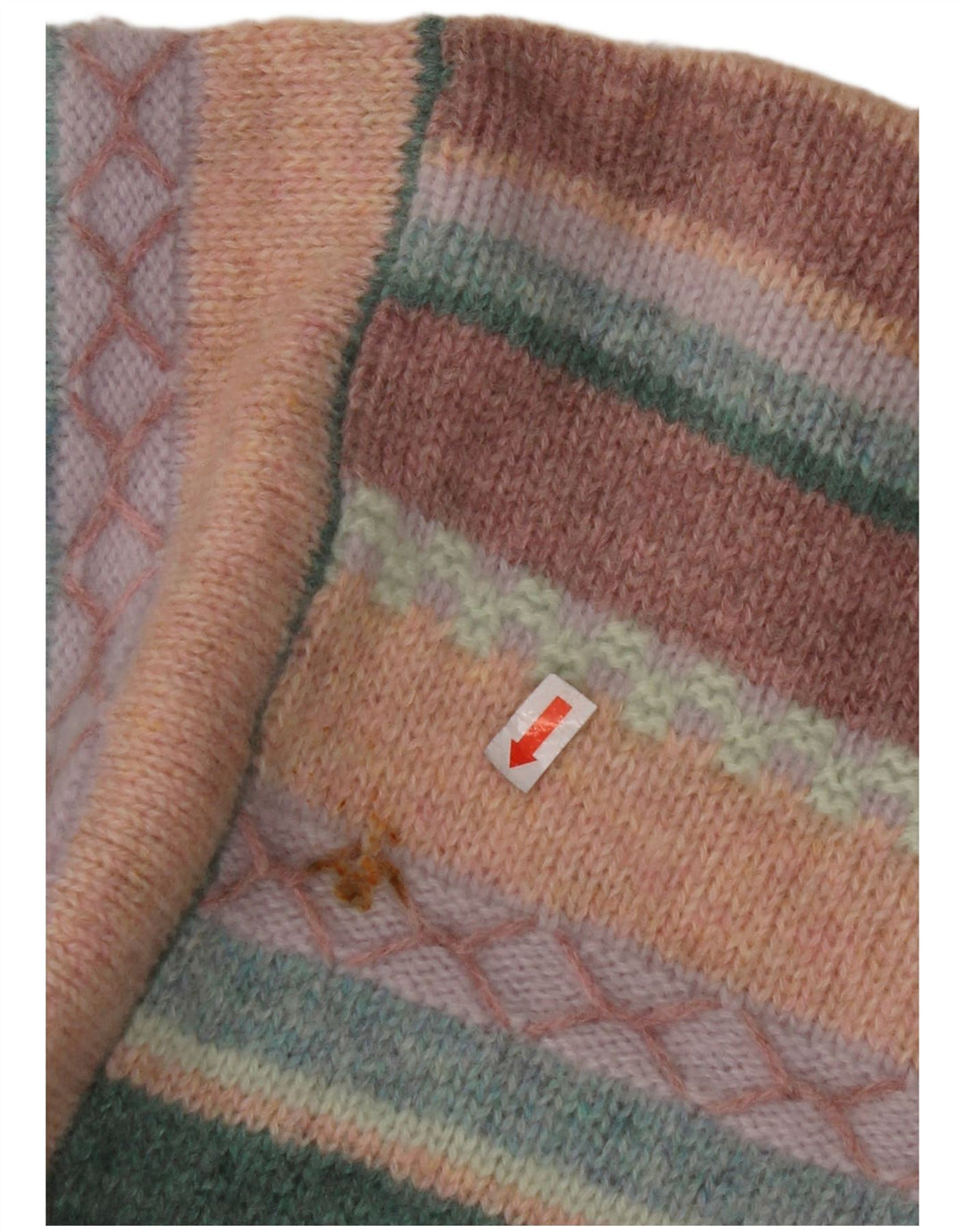 BENETTON dame sweater med rund hals DK 16 Stor flerfarvet stribet