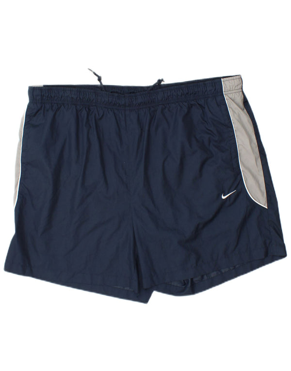 NIKE Sportshorts til mænd XL Marineblå Colourblock Polyester