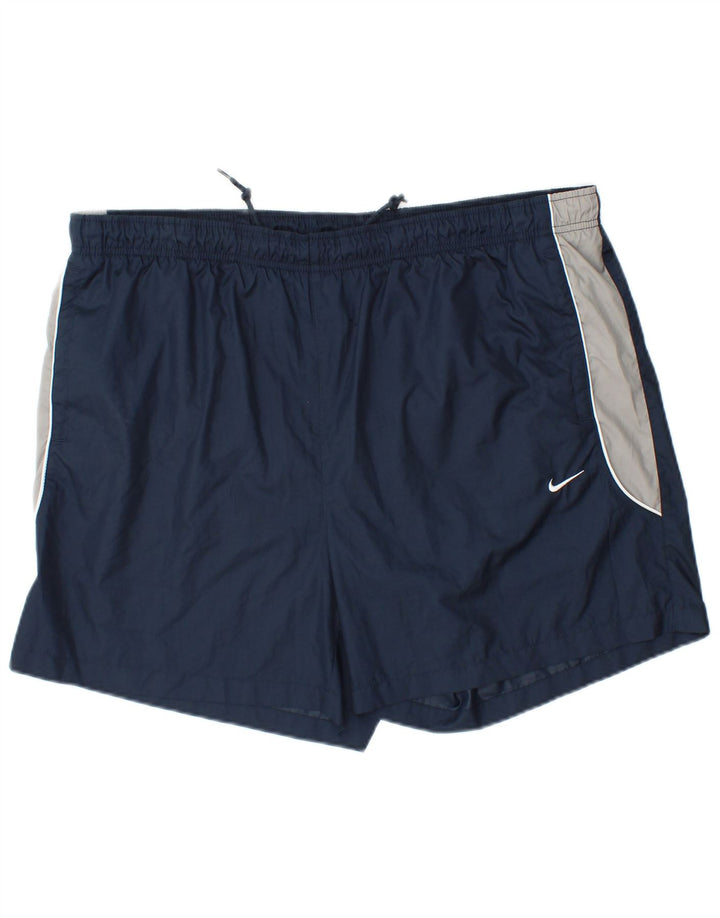 NIKE Sportshorts til mænd XL Marineblå Colourblock Polyester