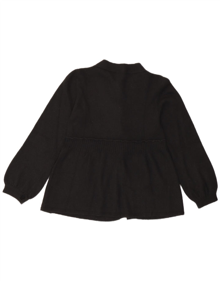 Luisa Spagnoli Dame Cardigan Sweater UK 14 Medium Sort Uld