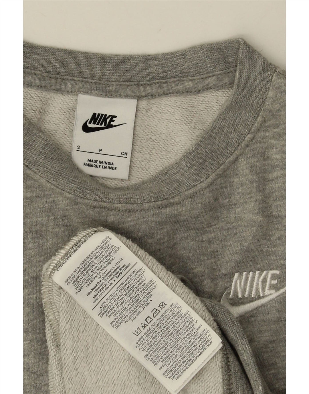 NIKE Sweatshirt til mænd, lille grå bomuld