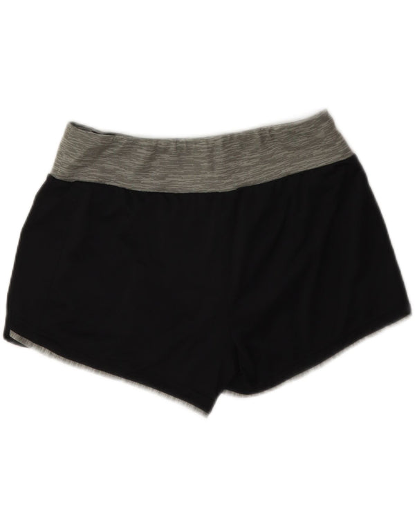 Adidas Womens Climalite Sports Shorts UK 10 Small Black Colourblock