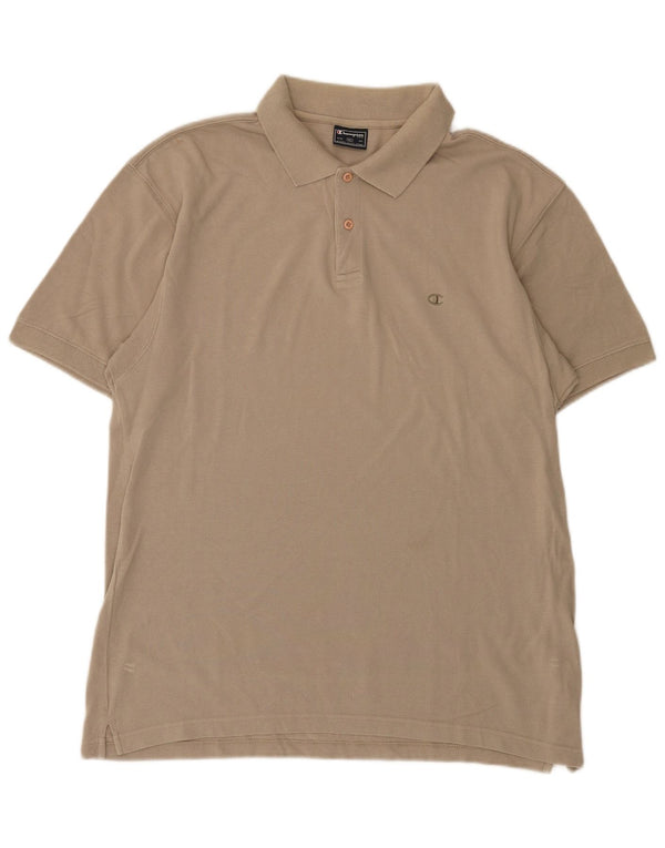 Champion herre poloshirt XL beige bomuld