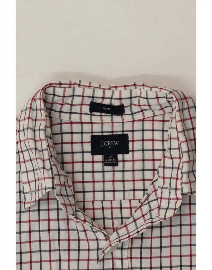 J. CREW Mens Slim Shirt XS White Check Cotton Vintage J. Crew and Second-Hand J. Crew from Messina Hembry 