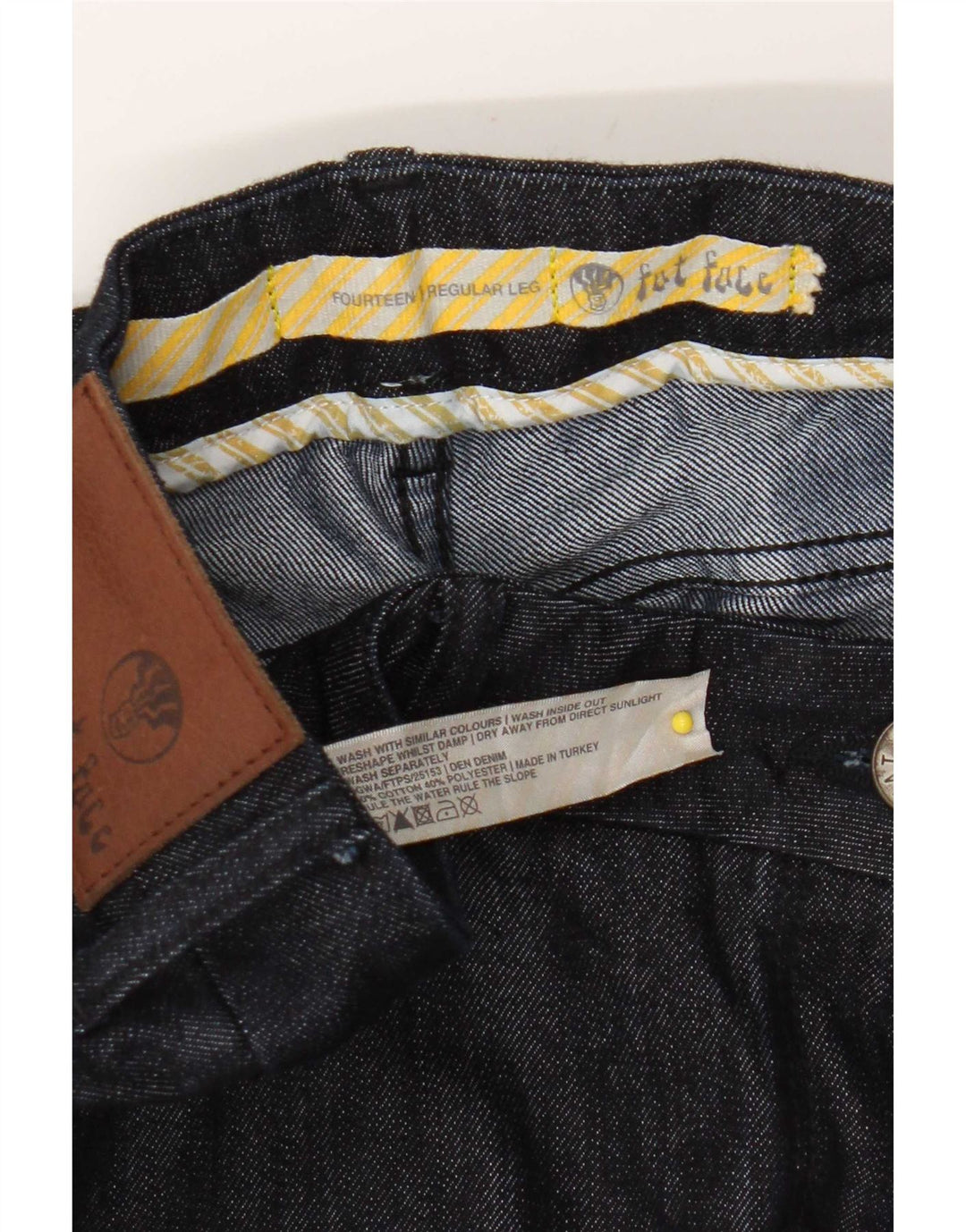 Fat Face Dame Regular Flared Jeans UK 14 Large W34 L32 Marineblå Bomuld