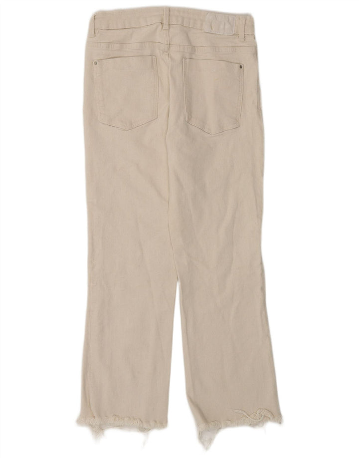 Zara Womens Cropped Jeans EU 40 Medium W30 L25 Beige Bomuld