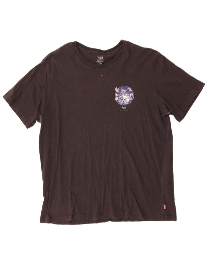 Levi's Herre T-Shirt Top Stor Sort Blomster