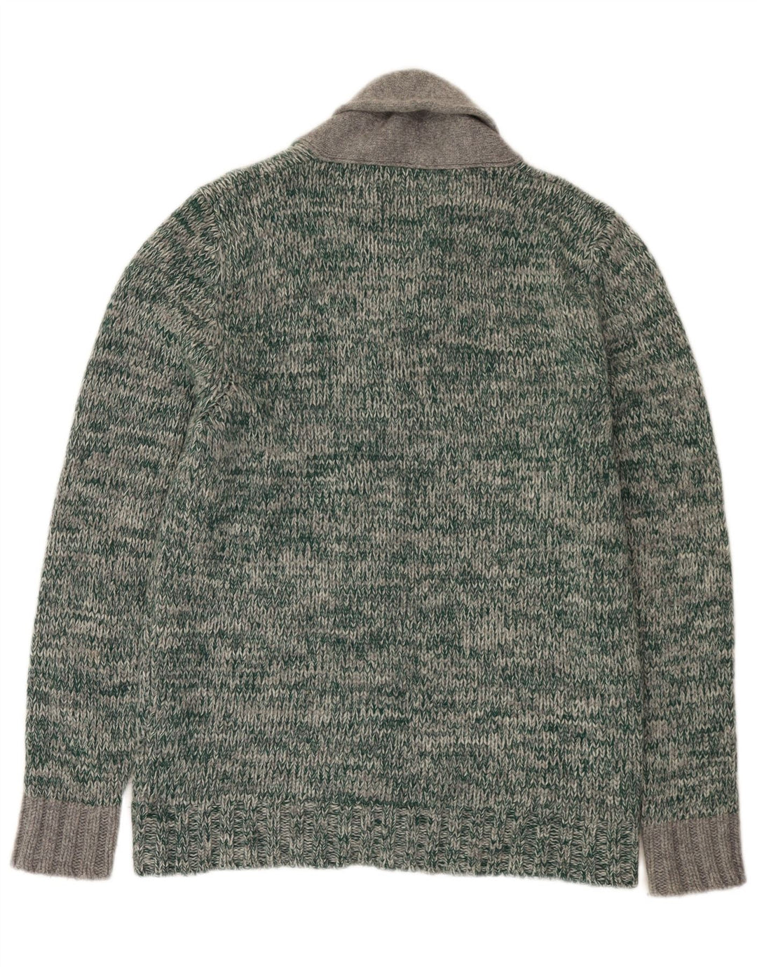 Fred Perry Herre Cardigan Sweater Stor Grøn Flecked Uld