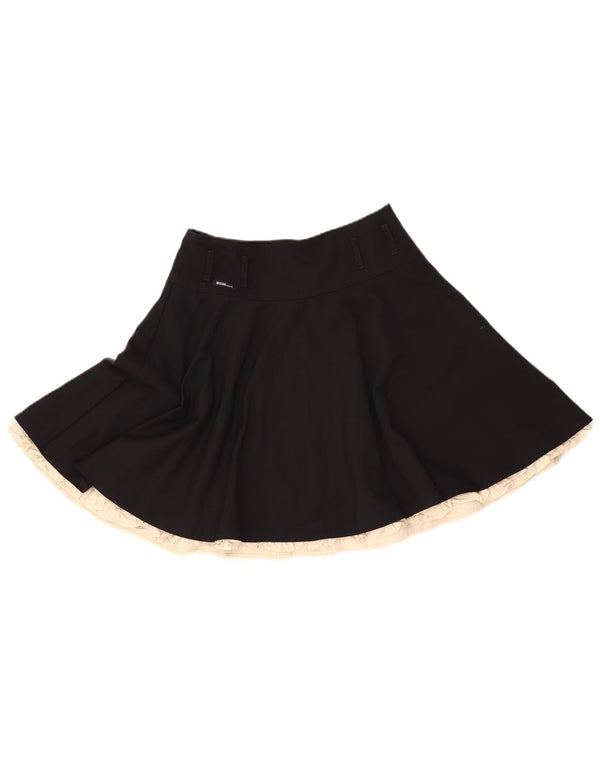 MOSCHINO A-line nederdel til kvinder med høj talje UK 12 Medium W28 Sort