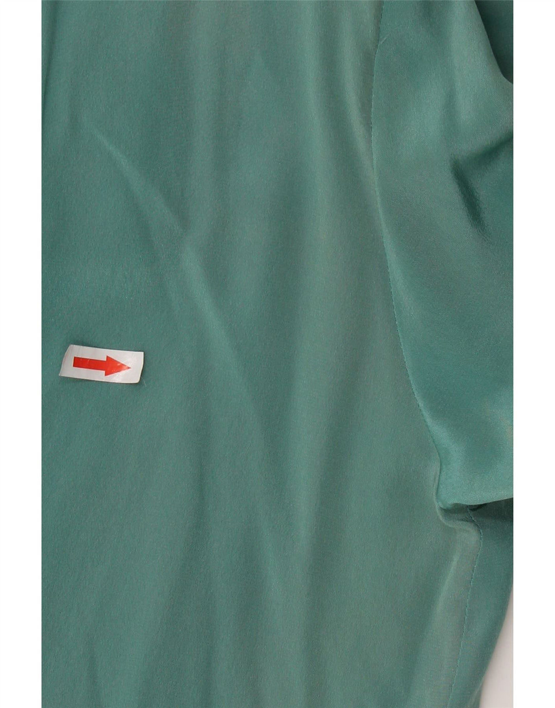 VINTAGE Dame Front Tie Langærmet bluse Top UK 16 Large Green Silk