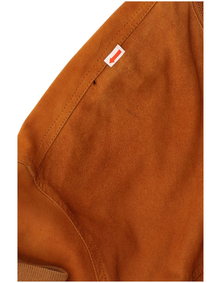 VINTAGE Bomberjakke i ruskind til mænd UK 42 XL brunt læder