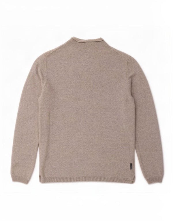 Massimo Dutti Dame Turtle Neck Jumper Sweater UK 10 Small Grey Wool