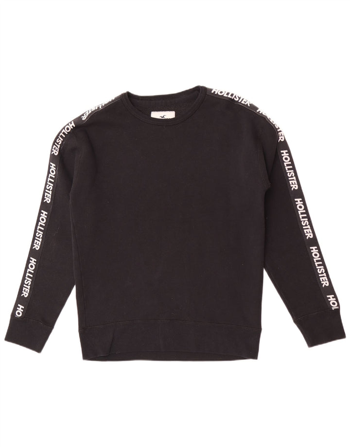 Hollister grafisk sweatshirt til mænd, lille sort farveblok