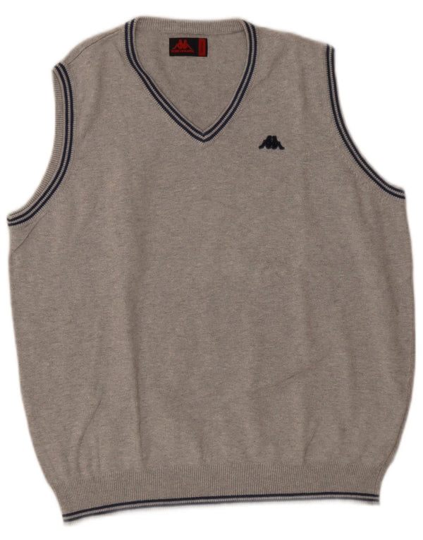 Kappa Mens Vest Tank Top Medium Grey Flecked Cotton