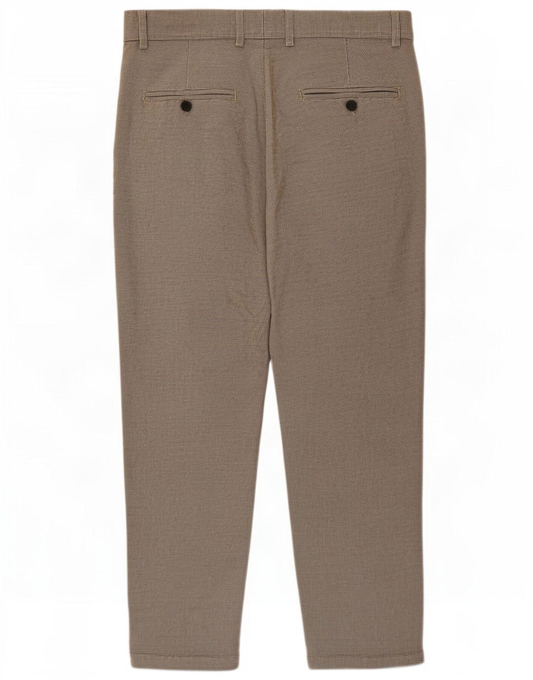 Zara Herre Crop Chino Bukser Medium W31 L24 Brown Houndstooth