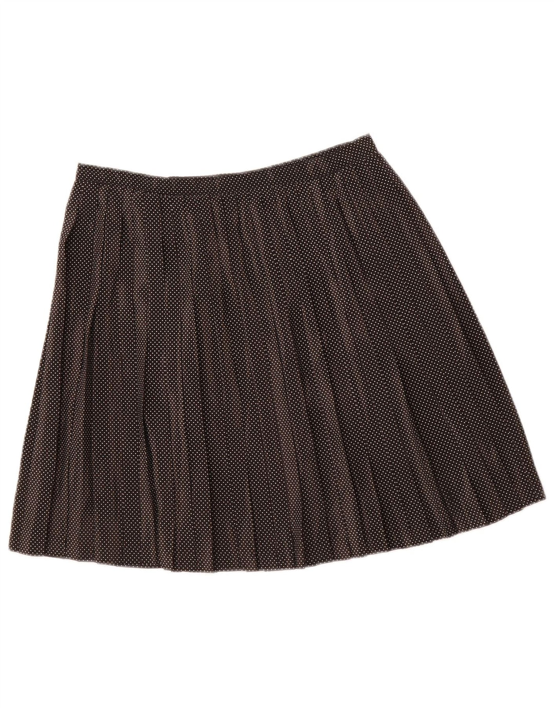 BENETTON Womens Pleated A-Line Skirt IT 44 Medium W28  Black Spotted