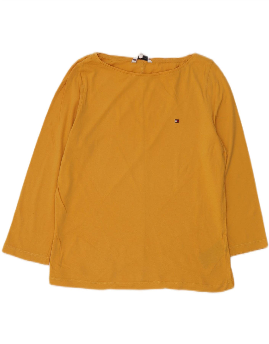 Tommy Hilfiger Dame Top 3/4 ærmer UK 14 Medium Gul Bomuld