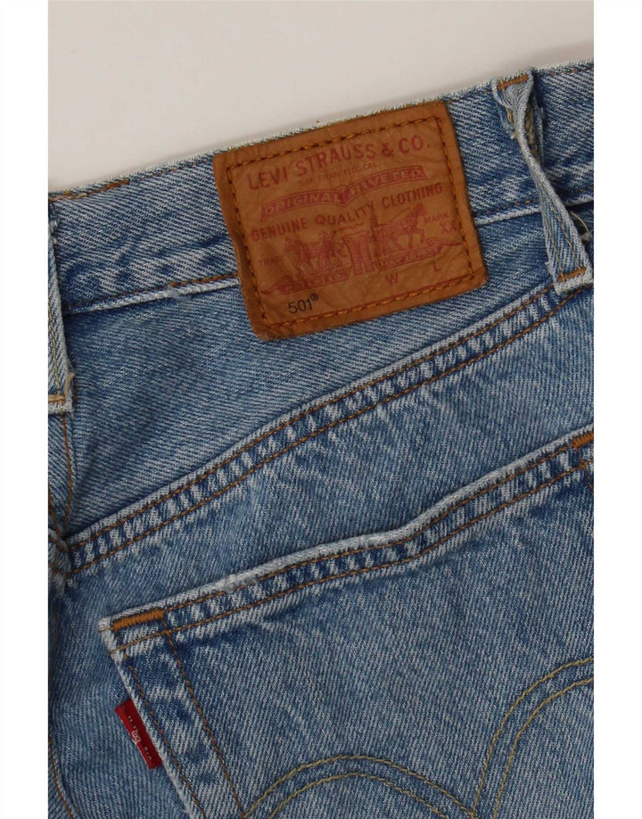 Levi's Womens 501 Distressed Straight Jeans W26 L26 Blå