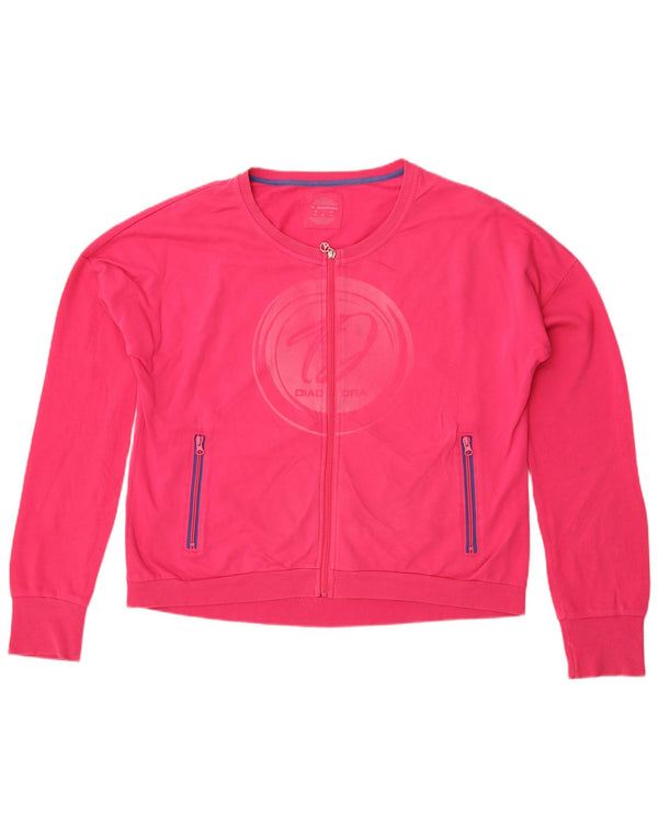 Diadora Dame Grafisk Oversized træningsdragt Top Jakke UK 16 Large Pink