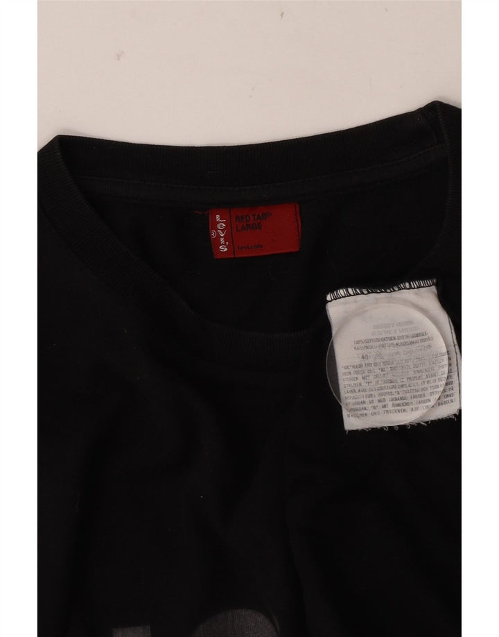 Levi's Herre grafisk top langærmet stor sort bomuld