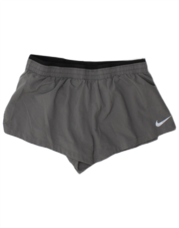 Nike Dame Dri Fit Sportshorts UK 10 Small Grå Polyester