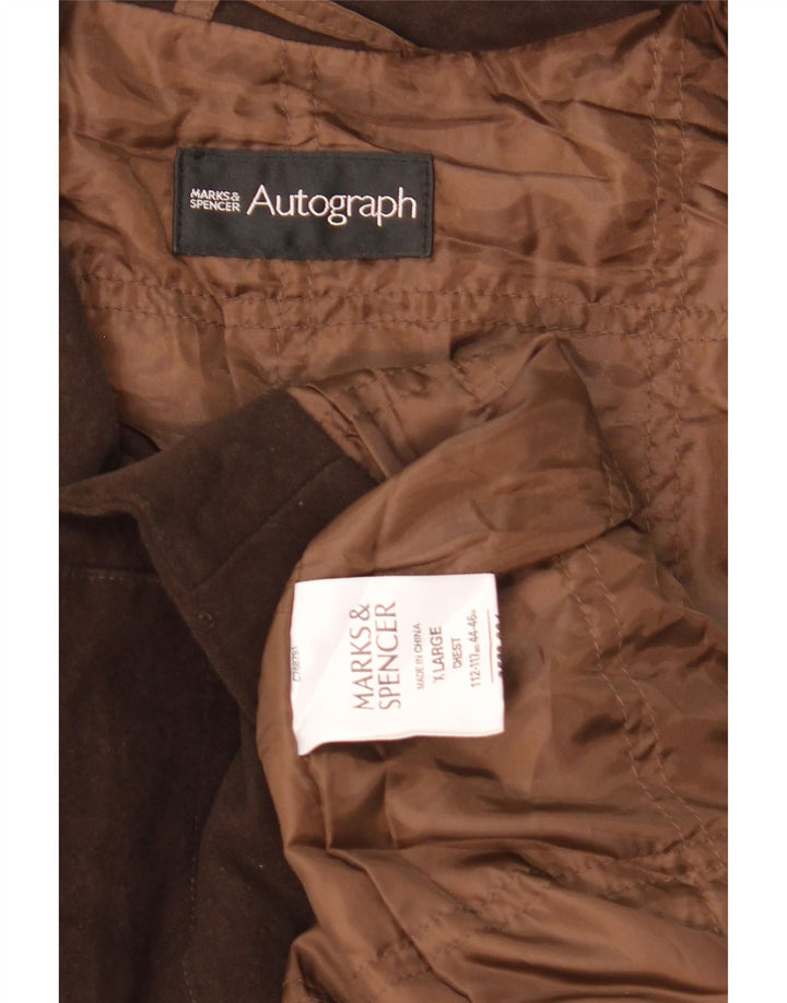 Marks & Spencer Herre Autograph Bomber Jacket UK 42 XL Brun Bomuld