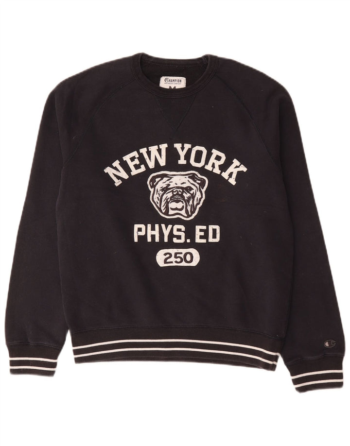 Champion Herre Grafisk Sweatshirt Jumper Medium Navyblå Bomuld