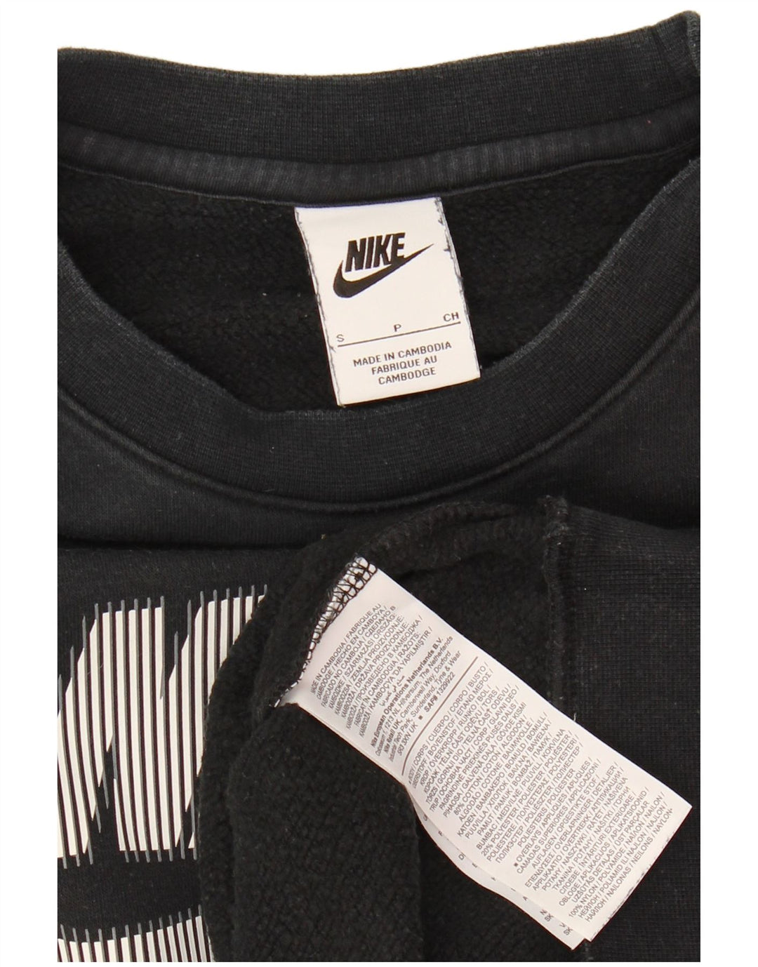 Nike grafisk sweatshirt til mænd, lille sort bomuld