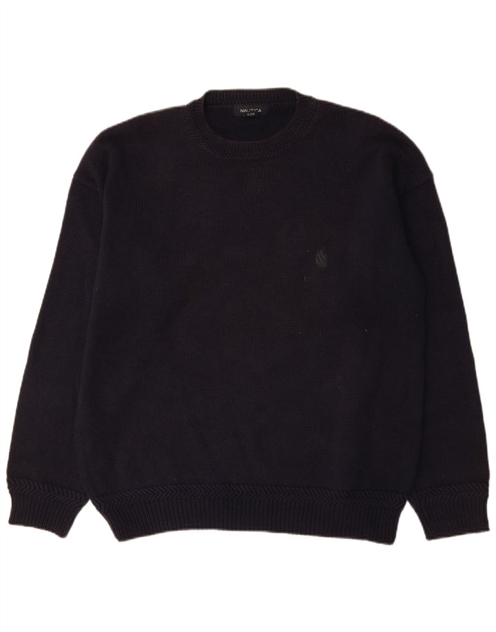 Nautica Herre Loose Fit Crew Neck Jumper Sweater Medium Navy Blue