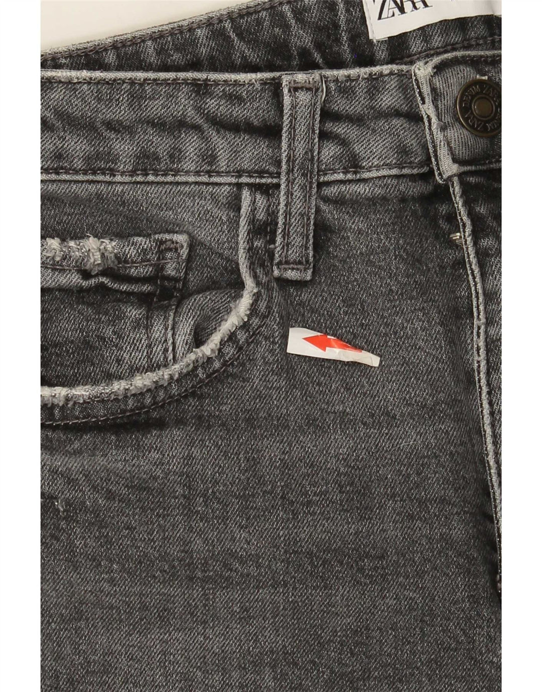 Zara Dame Straight Jeans EU 34 2XS W24 L27 Grå