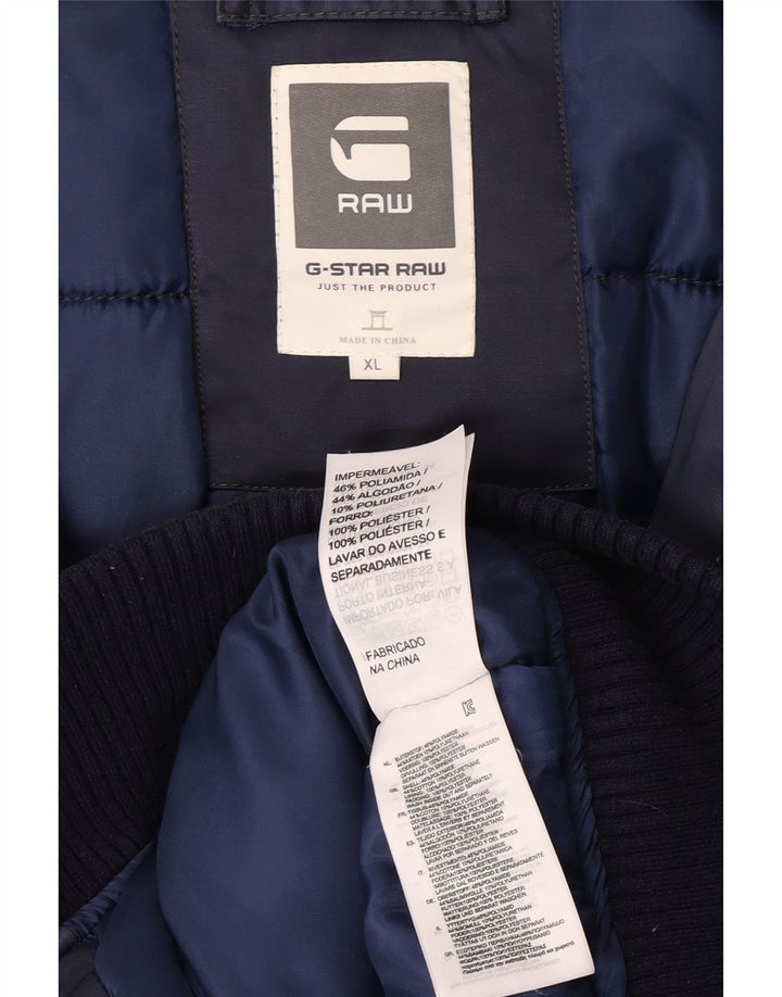 G-Star Herre hættepolstret jakke UK 42 XL marineblå polyamid