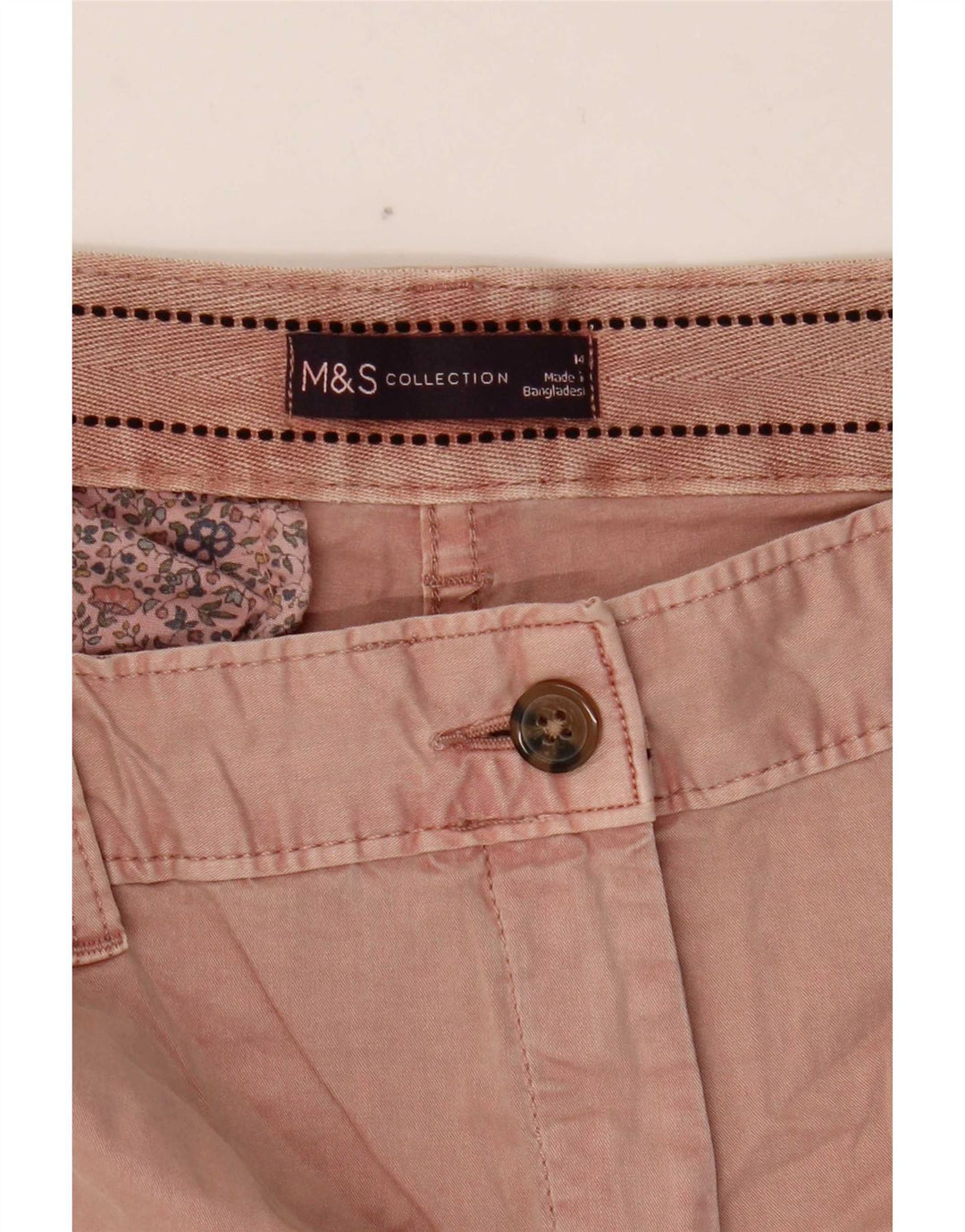 Marks & Spencer Chino Shorts til kvinder UK 14 Large W34 Pink