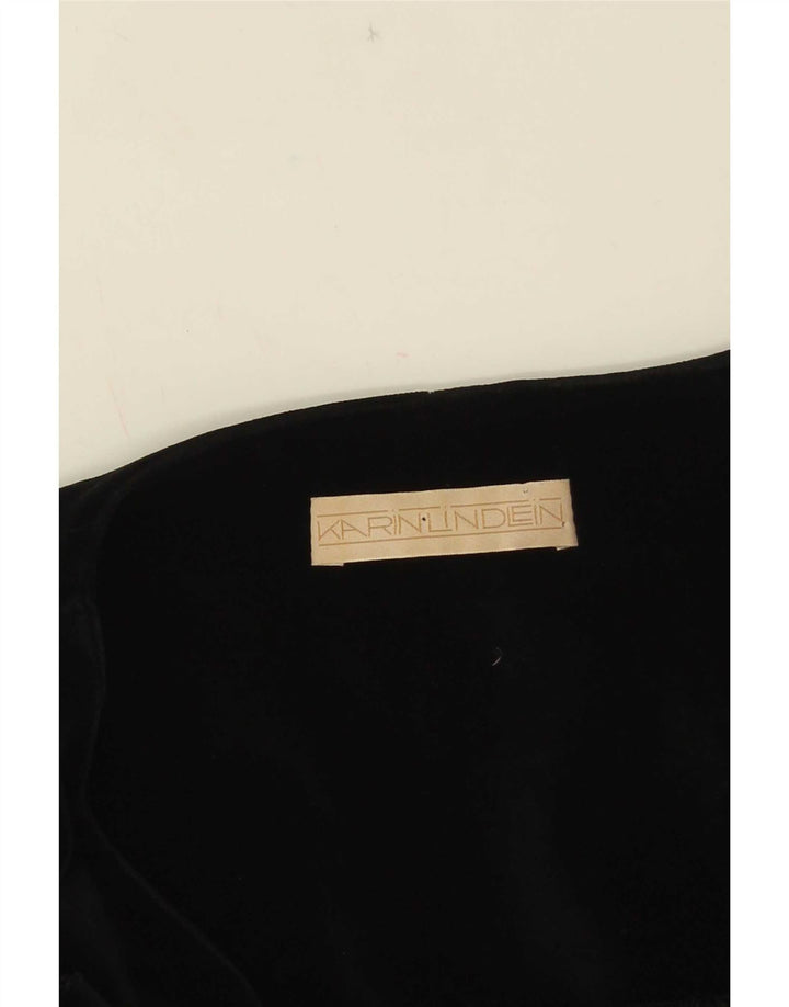 Vintage dame 3/4 ærmer 5 knap blazerjakke UK 14 Medium Sort