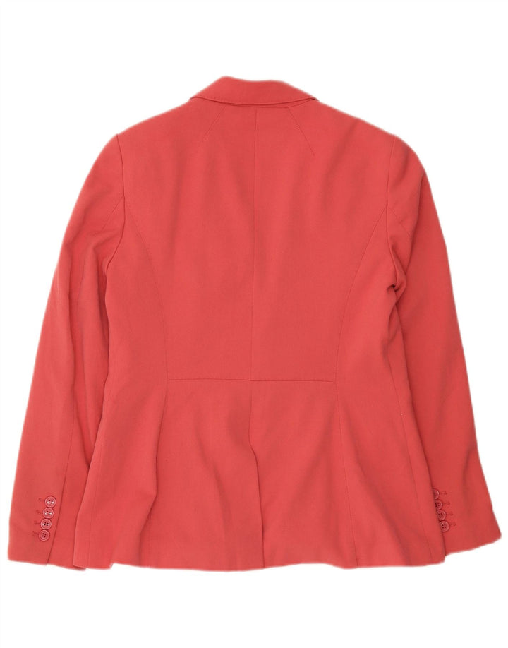 Marks & Spencer Dame 1-knaps blazerjakke UK 12 Medium Pink Polyester