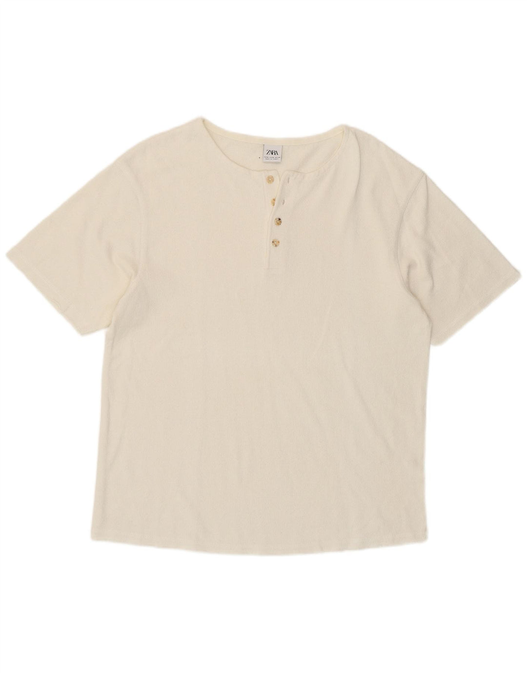 Zara Herre T-Shirt Top Medium Hvid