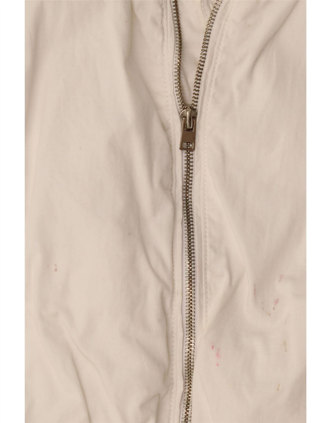 Zara Womens Crop Bomber Jacket UK 16 Large White Bomuld