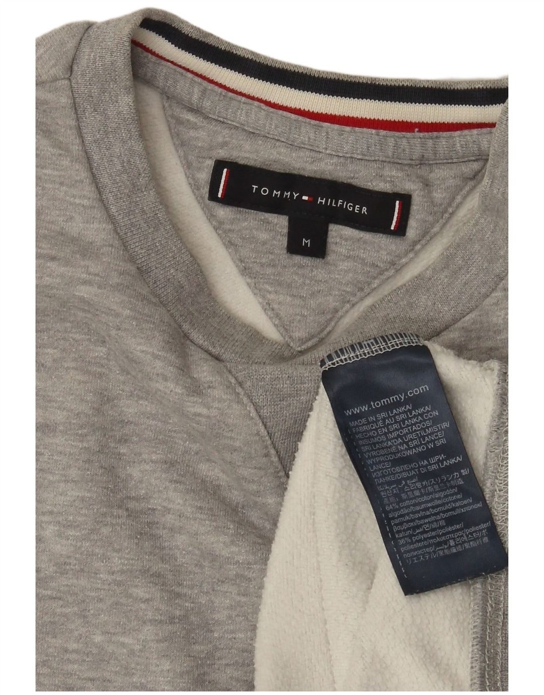 Tommy Hilfiger Herre Grafisk Sweatshirt Jumper Medium Grå Colourblock