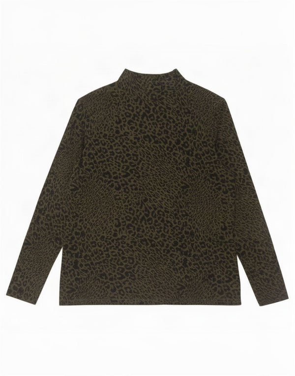 Marks & Spencer Dame Top Langærmet UK 16 Large Green Animal Print